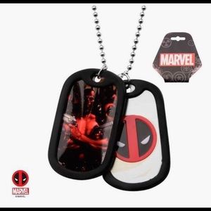 Deadpool dog tags necklace